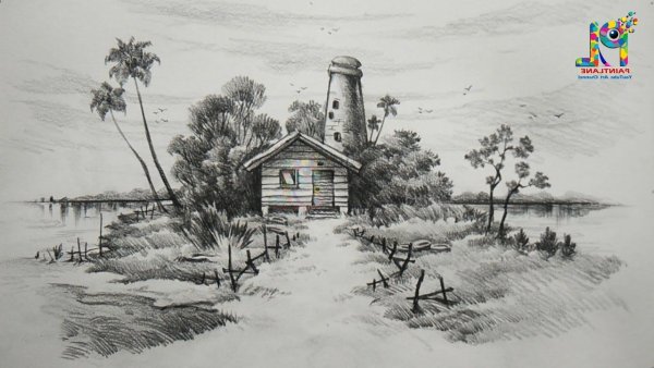 Рисунки карандашом природа