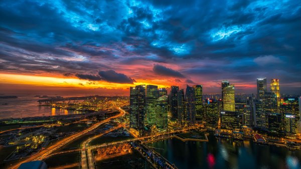 Ночной город пейзаж