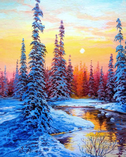 Южаков Александр художник зимний пейзаж