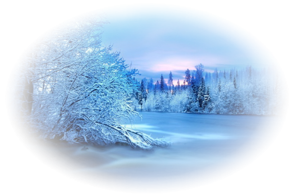 Клипарт зимний пейзаж на прозрачном фоне