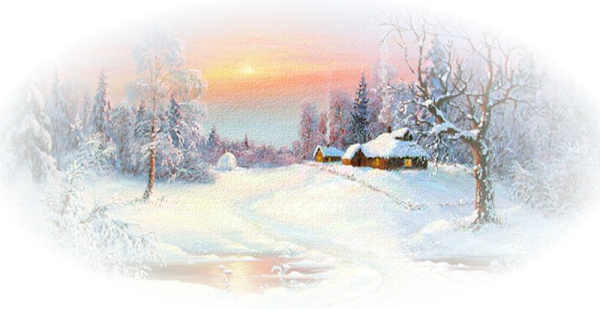 Зимняя природа на прозрачном фоне