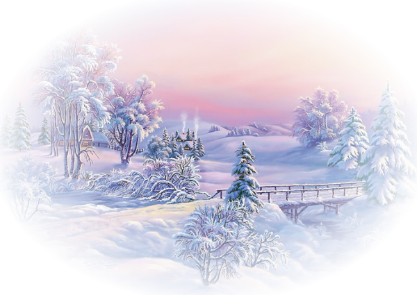 Зимняя природа на прозрачном фоне