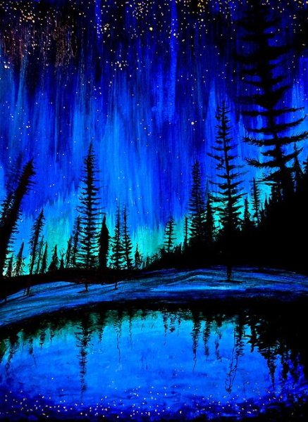 Поле синих цветов