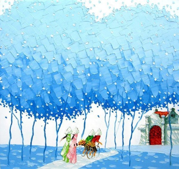 Мастихиновая живопись художницы phan thu