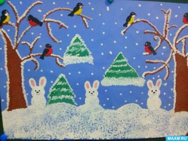 Рисование зима подготовительная группа