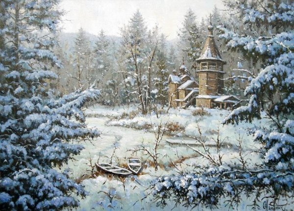 Картины художника Самохвалова зима