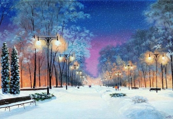 Художник Александр Болотов зима