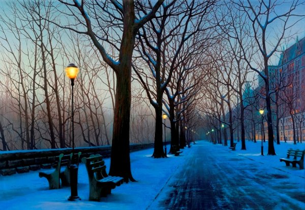 Художник Алексей Бутырский « зимний вечер «