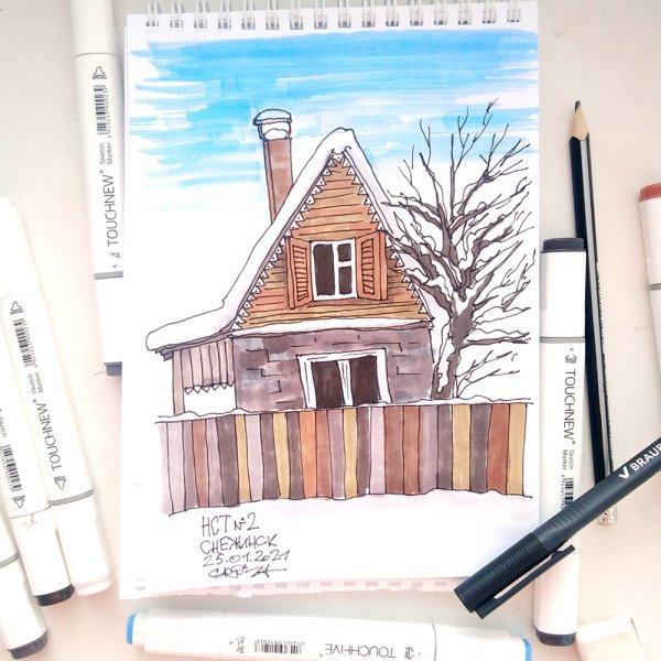 Пейзаж маркерами