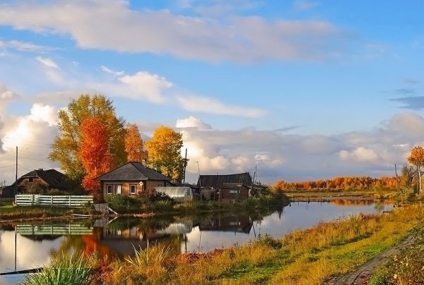 Красивая осень в деревне