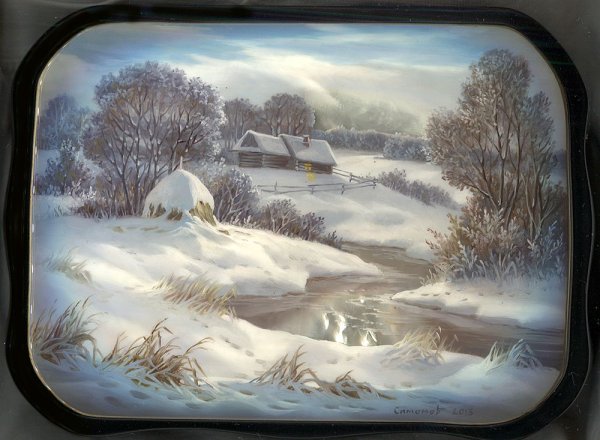 Лаковая миниатюра Федоскино пейзажи