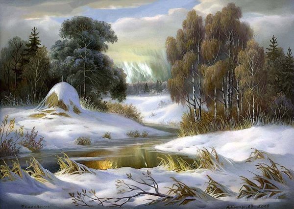 Лаковая миниатюра Федоскино пейзажи