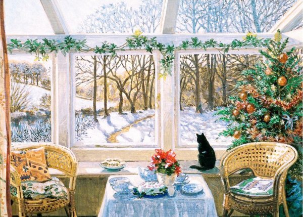 Зимнее новогоднее окно