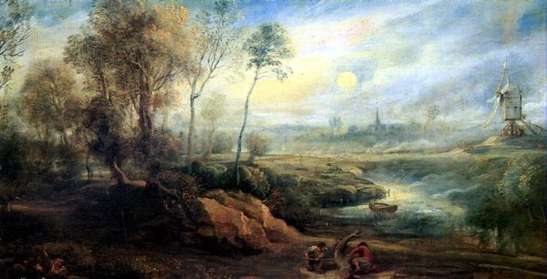 Рубенс. Пейзаж с руинами горы палатин в Риме, 1615 г.