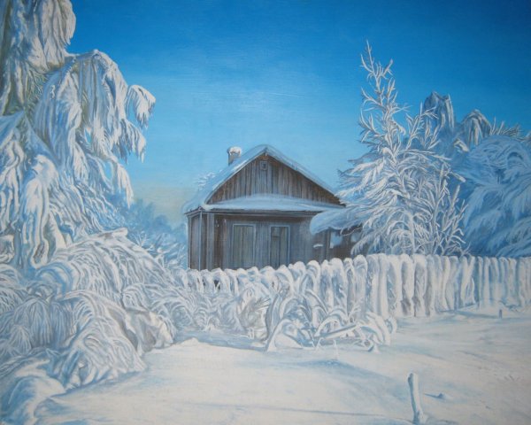 Зимний пейзаж рисунок