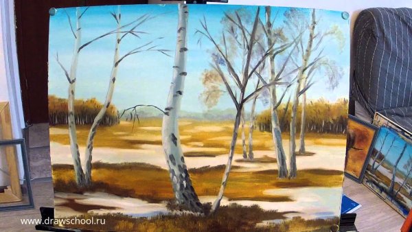 Уроки рисования гуашью Весна