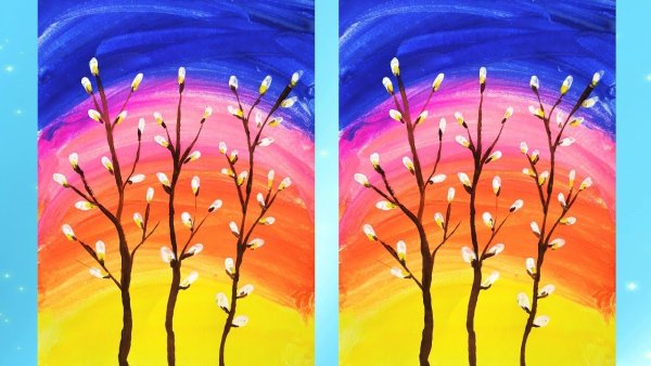 Рисование Весна гуашью для детей поэтапно