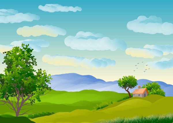 Детский фон пейзаж