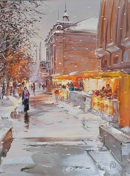 Виктор Сорокин "зимний городской пейзаж"