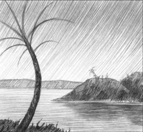 Пейзаж настроение в графике легко