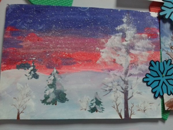 Рисование «деревья в инее» (т. с. Комарова, стр. 91)