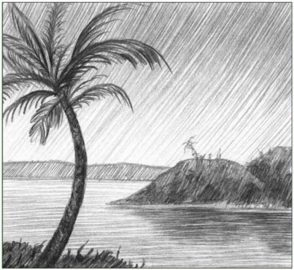 Пейзаж карандашом