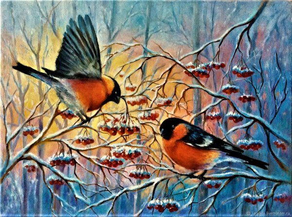 Рисунок зима дом Снегирь