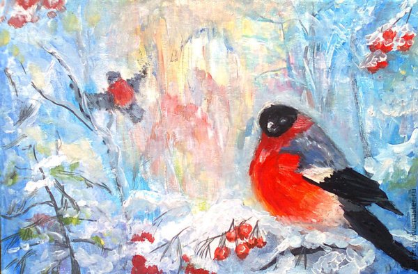 Зимний пейзаж рисунок