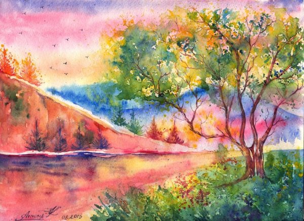 Рисунки акварелью