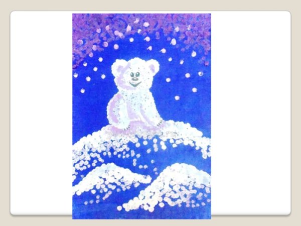 Рисование ватными палочками зима