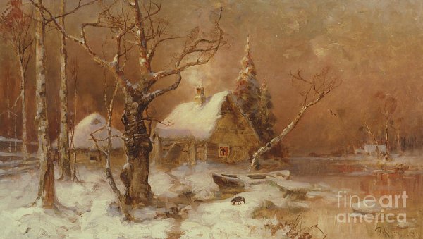 Саврасов Хижина в зимнем лесу 1888