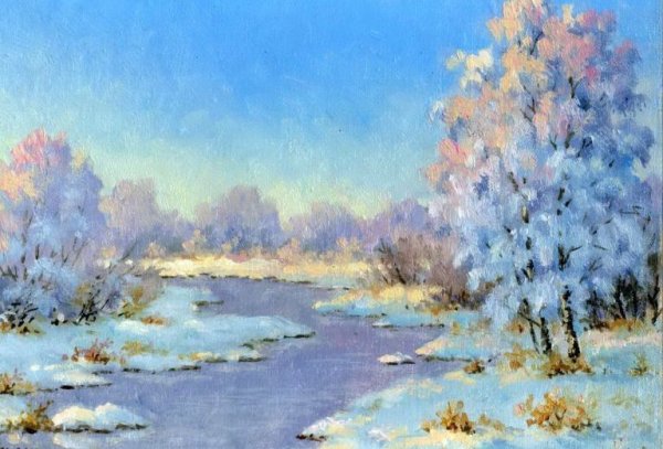 Зимний Этюд живопись