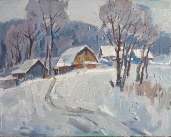 Картина."зимний Этюд" Соколов