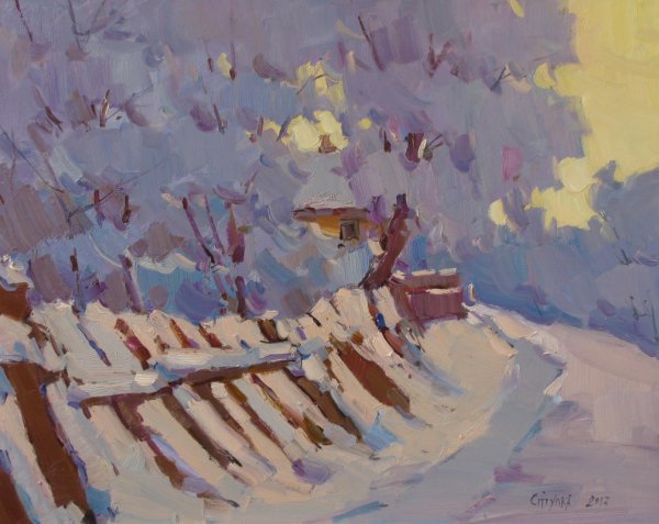 Этюд весеннего пейзажа акварелью