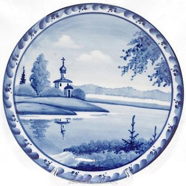Сувенирная тарелка Гжель