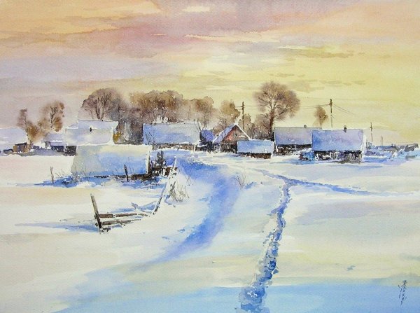 Художник Владимир Крылов зимний лес