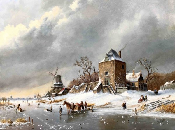 Рембрандт «зимний пейзаж» 1646 года