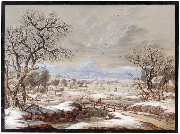 Рембрандт зимний пейзаж 1646