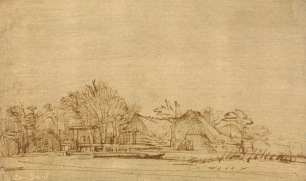 Рембрандт «зимний пейзаж» 1646 года