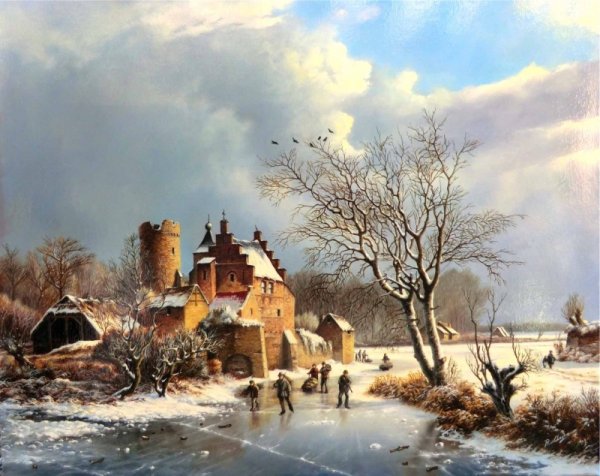 Ян Ван де капелле Речной пейзаж