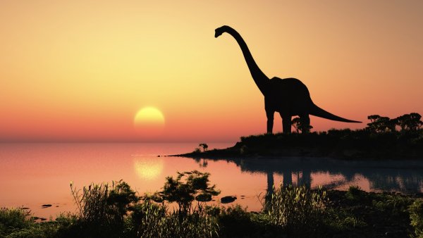 Пейзаж с динозаврами