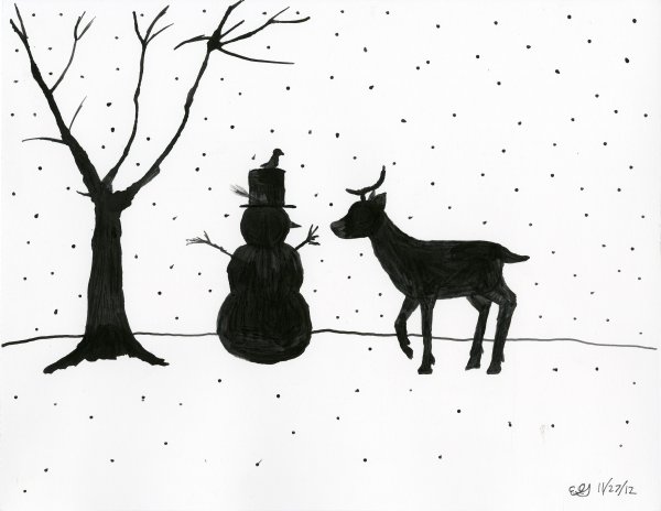 Силуэт зимнего леса