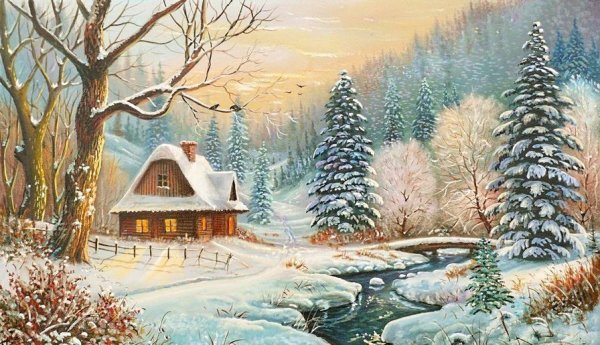 Художник Виктор Цыганов зимние пейзажи