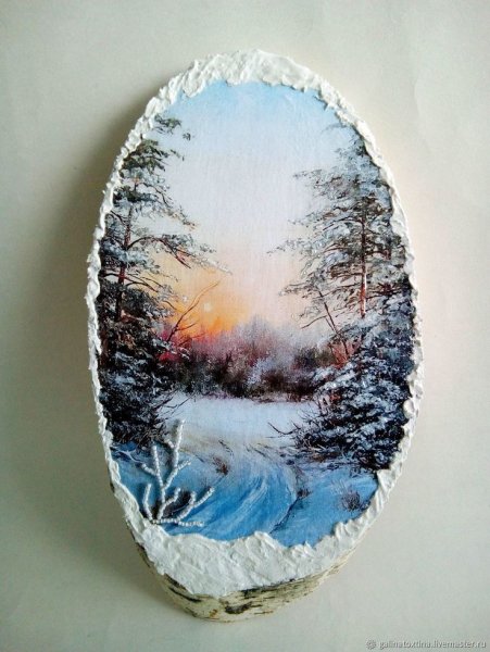 Зимний пейзаж в голубых тонах