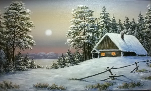 Художник Игорь Михайлов " зимний вечер "