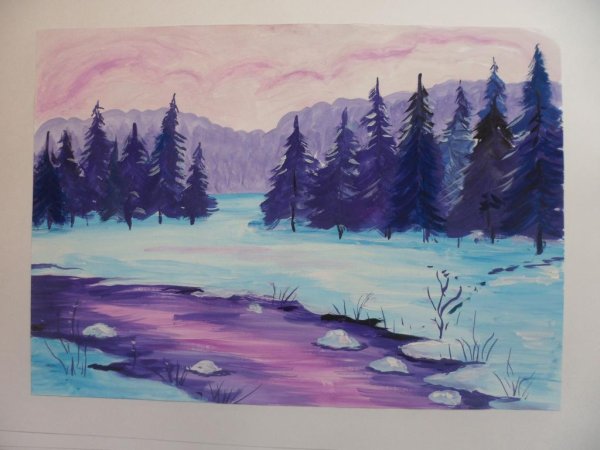 Рисование родной природы зимой