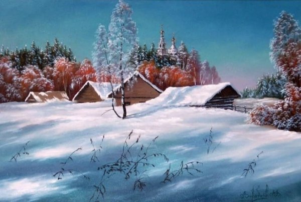 Художник Владимир Воробьев. Зимние пейзажи
