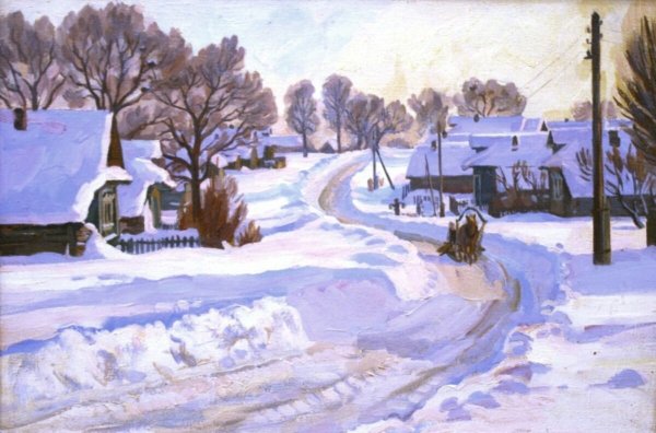 Художник Сергей Кольба зимний вечер