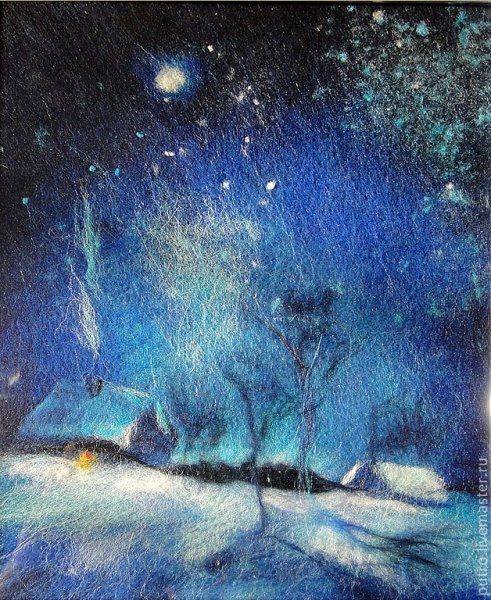 Ночной пейзаж пастелью