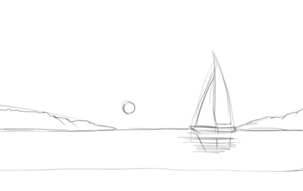 Легкие пейзажи цветными карандашами